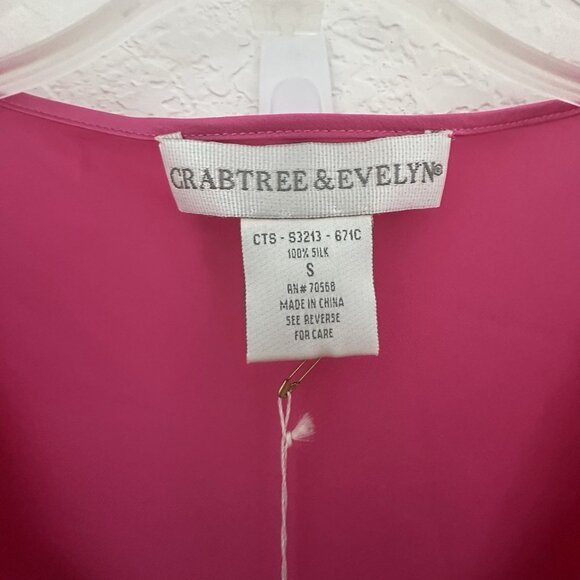 NWT Crabtree & Evelyn Sleepwear Set S Hot Pink 100% Silk Old Money Coquette Vtg - Picture 2 of 12